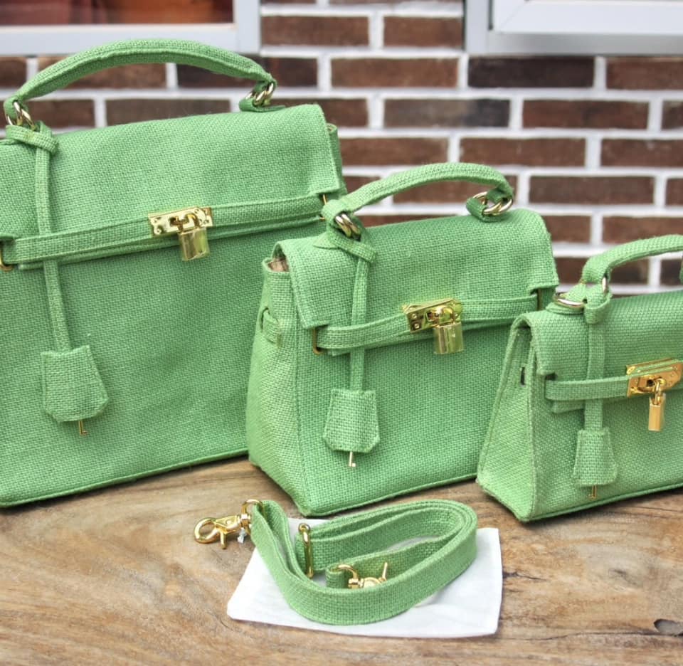 Multicolor Jute Kelly Bag