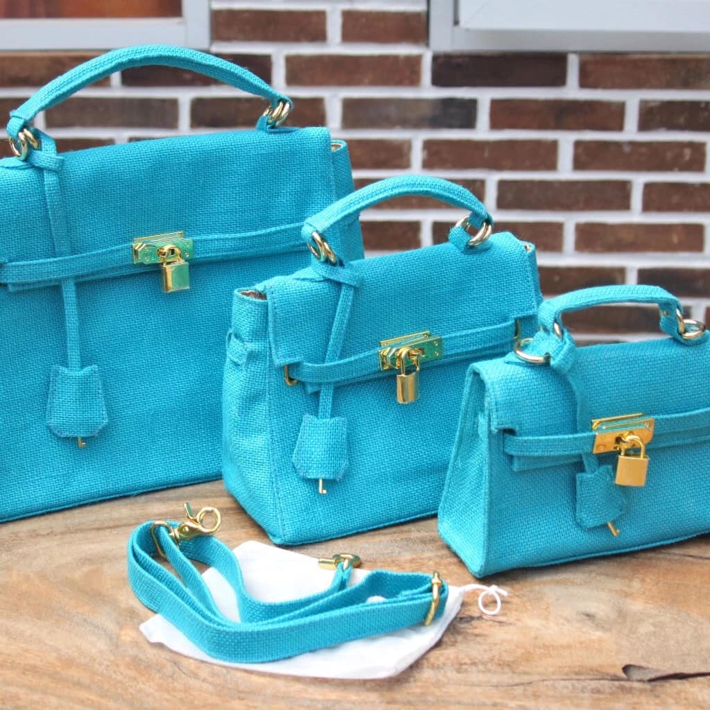 Multicolor Jute Kelly Bag