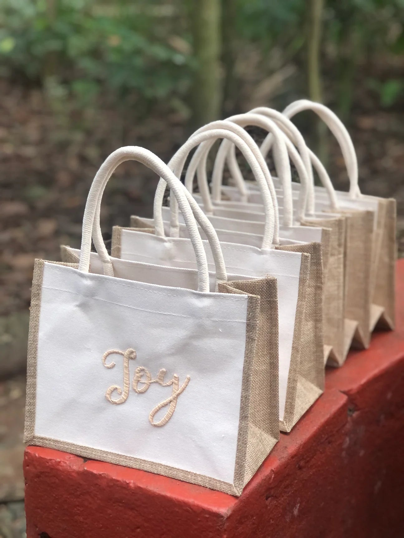 Embroidered Linen Bag