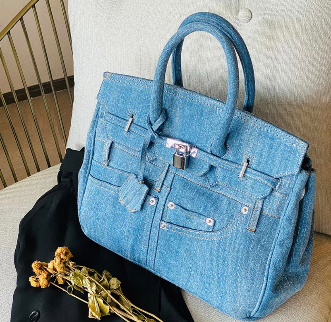 35cm Denim Jeans Bag
