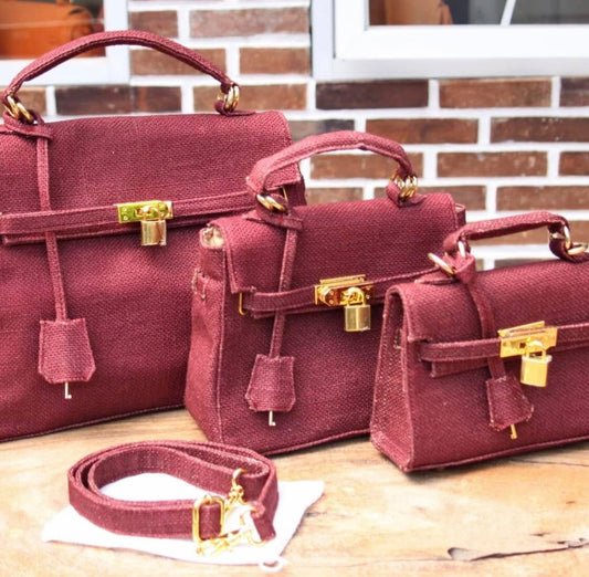 Multicolor Jute Kelly Bag